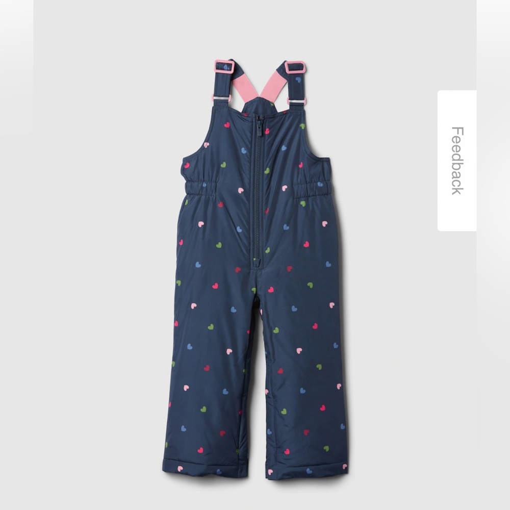 babyGap Snow Bib Overalls - Navy blue multi hearts - 3 YRS